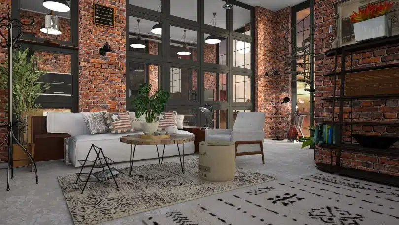 loft avec un style industriel