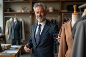Designer de mode homme en atelier moderne et élégant