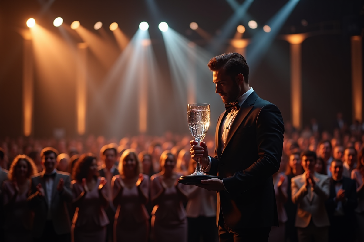 Designer avec trophée lors d