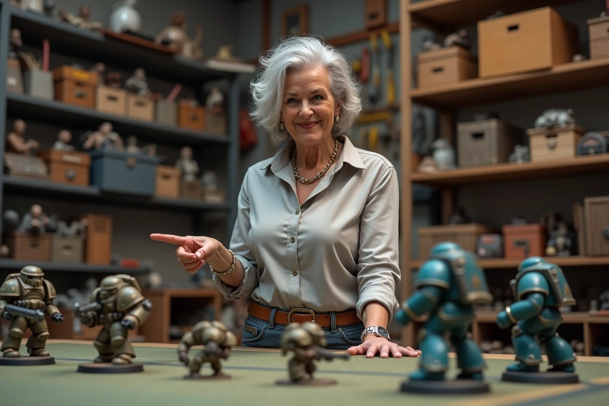 Femme expliquant une tactique lors d une partie Warhammer 40k
