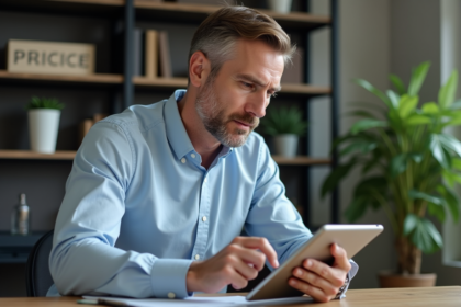 Homme d'âge moyen analysant des graphiques financiers
