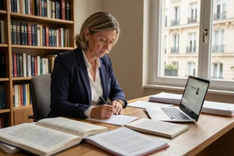 Journaliste analysant des documents Wikipedia et des archives pour démêler des rumeurs sur des personnalités publiques françaises