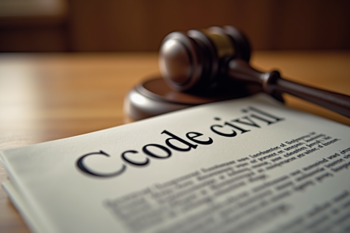 Gros plan sur un marteau de juge sur des papiers juridiques