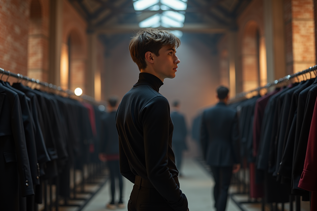 Jeune styliste en backstage lors d’un défilé de mode